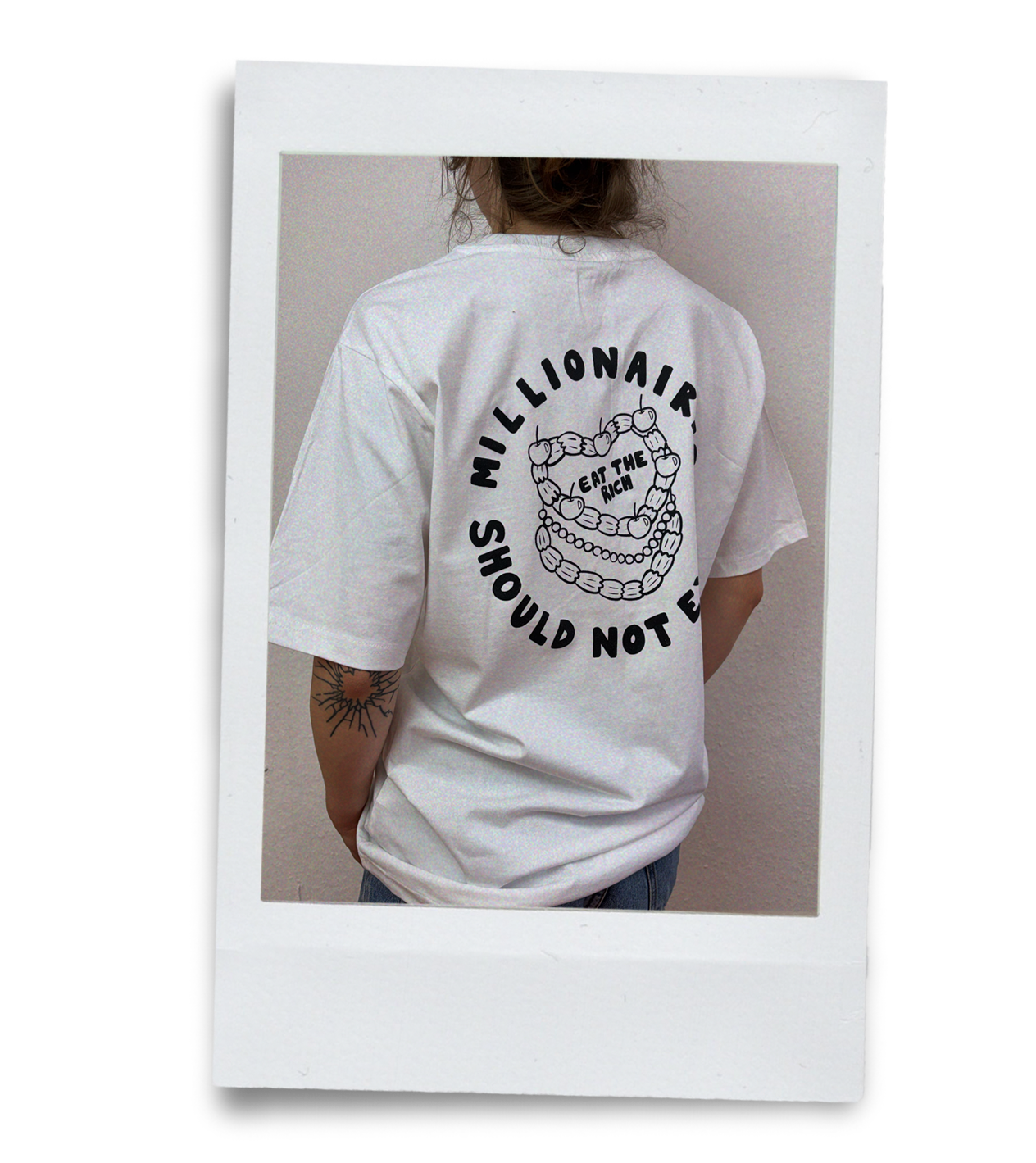 "Eat The Rich" - Oversized T-Shirt (White)