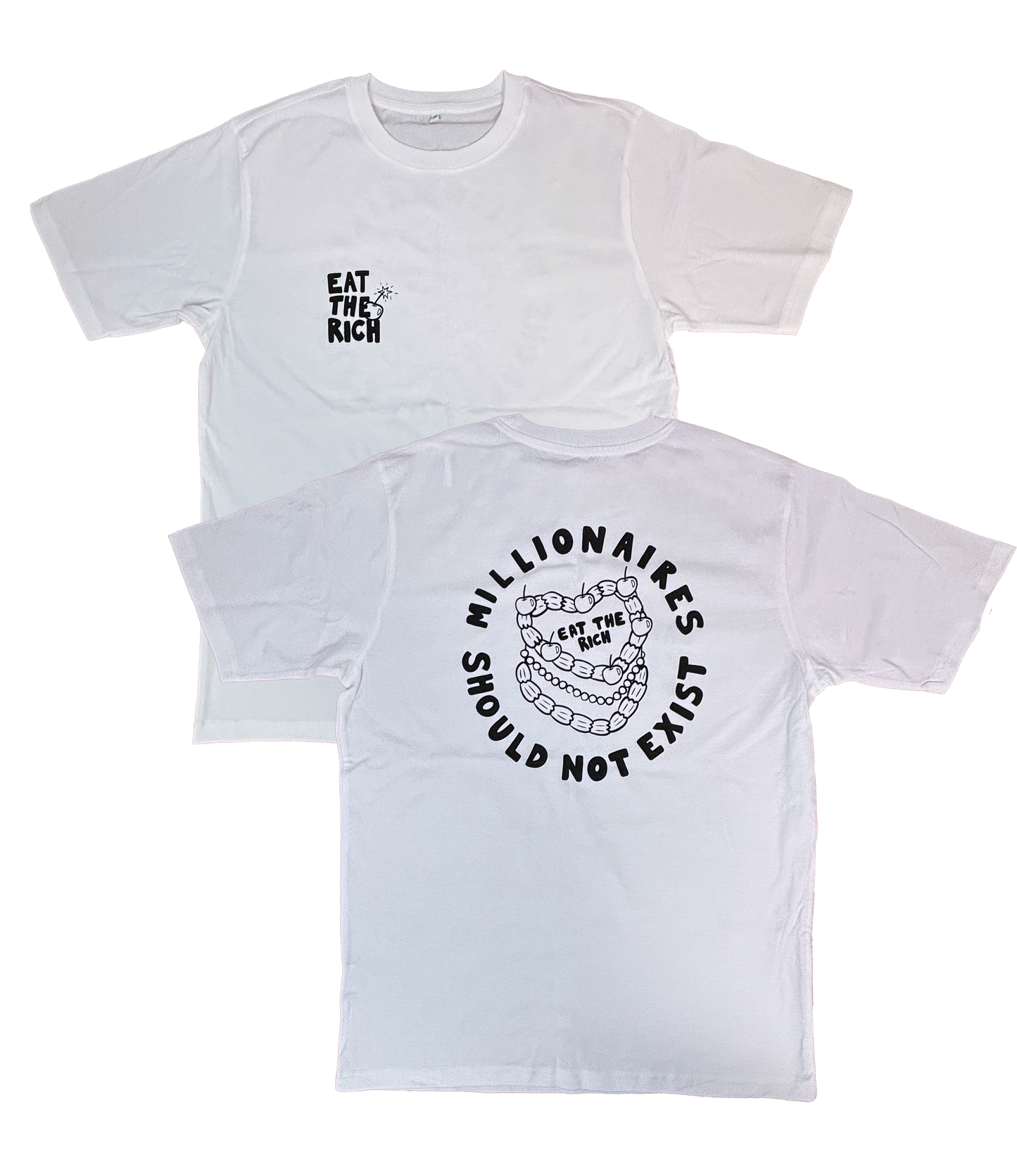 "Eat The Rich" - Oversized T-Shirt (White)
