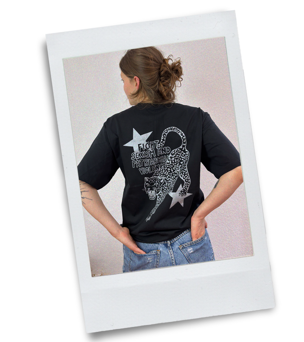 "Smash the Boys Club" Oversized T-shirt with Glitter Print