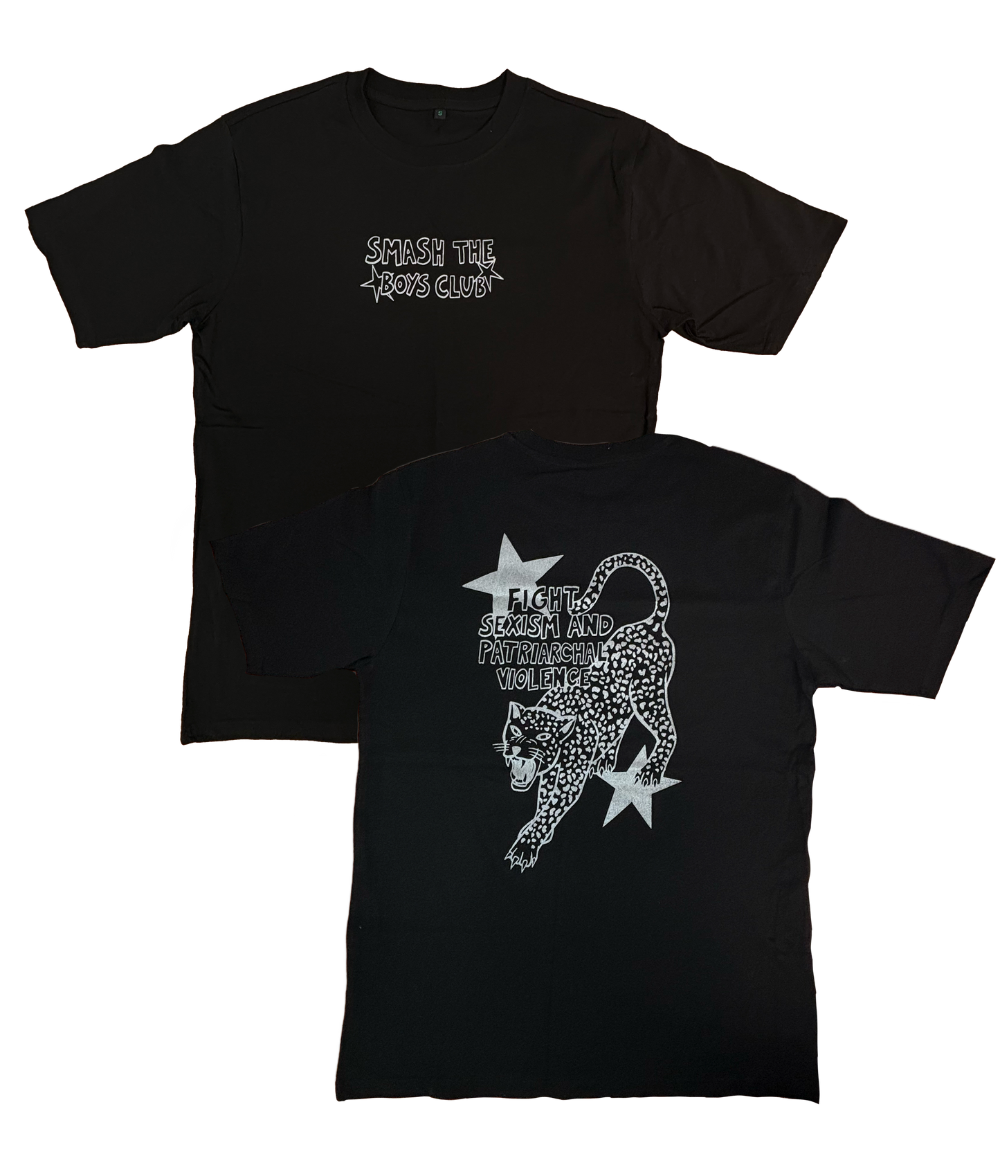 "Smash the Boys Club" Oversized T-shirt with Glitter Print