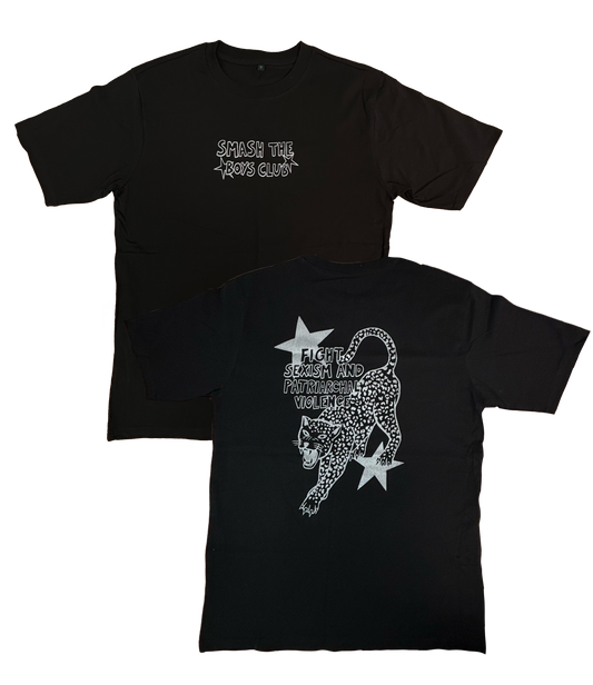 "Smash the Boys Club" Oversized T-shirt with Glitter Print