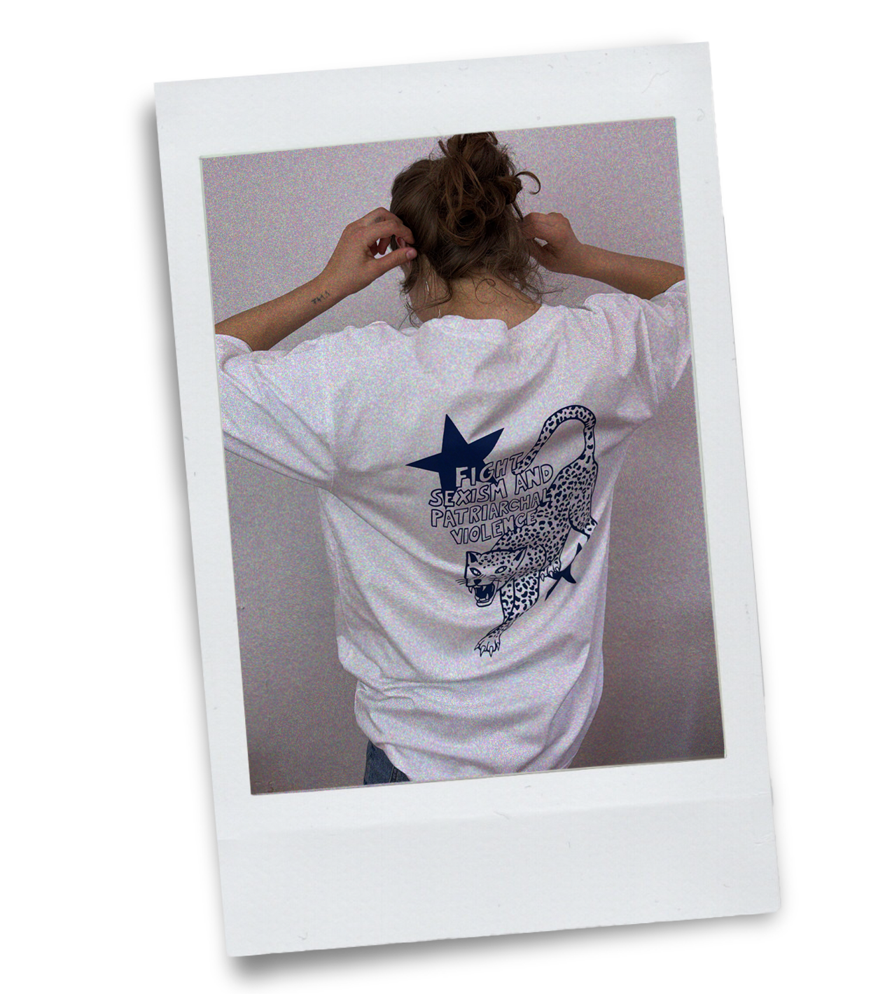 "Smash the Boys Club" Oversized T-shirt White (blue version)