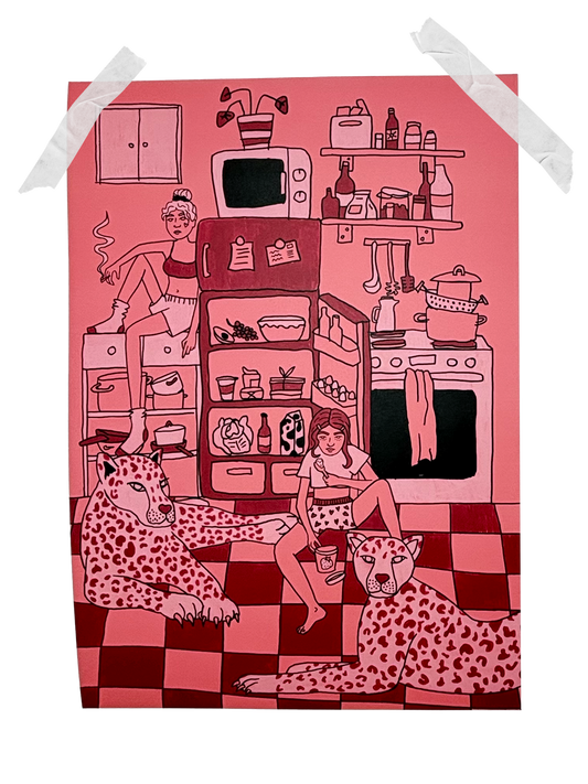 "Big cat kitchen hangout" Print